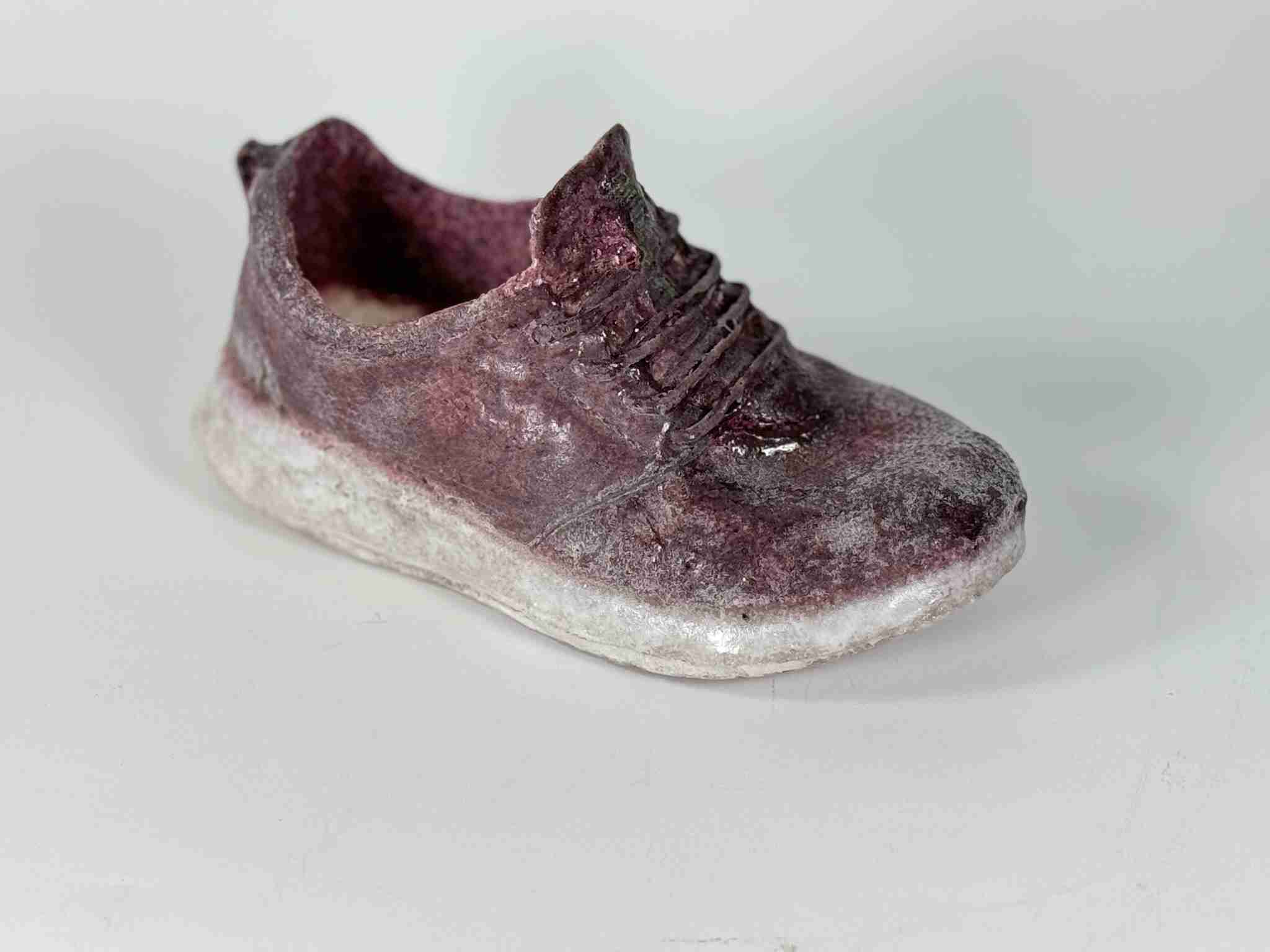 plum girl sneaker with white sole